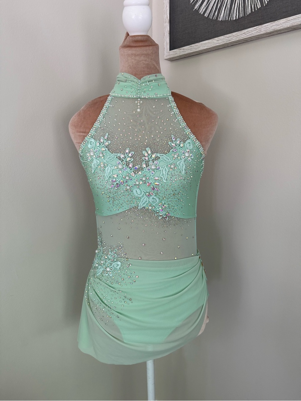 New! Mint green elegant lyrical dance costume